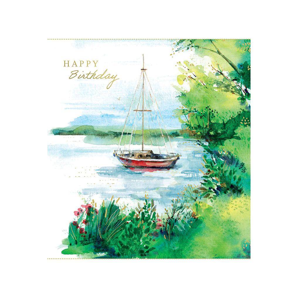 Colorful sailboat birthday card from Pictura featuring a nautical sailboat illustration for everyday celebrations.